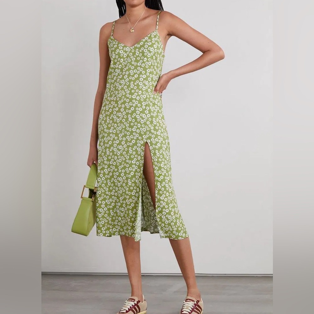 Reformation Crimini floral green Dress